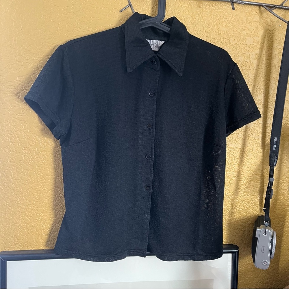 Vintage sheer black blouse